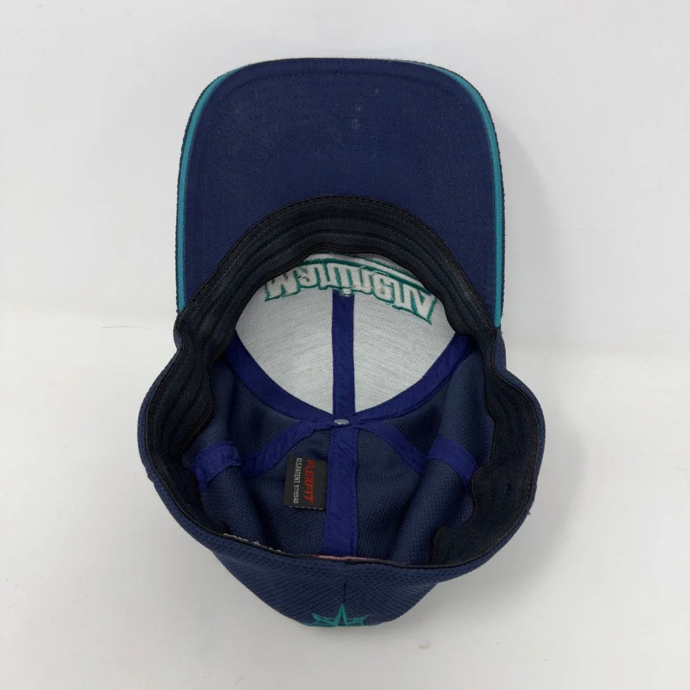 Nike Seattle Mariners Flexfit Hat Mens Navy Blue Teal Mesh MLB Baseball Cap L/XL